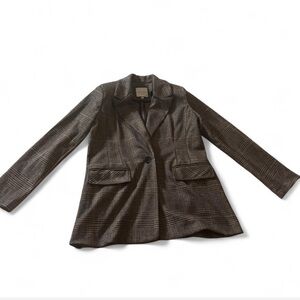 Bagatelle Cream, tan and black plaid blazer women’s size L